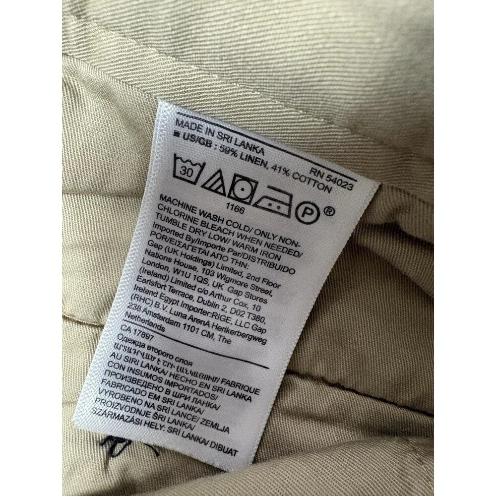Banana Republic Chino Shorts Mens 32 Blue Stripe Linen Cotton 9